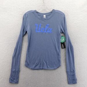 Certo Shirt Women Small UCLA Blue Long Sleeve Rib Knit Sustainably Produced‎ Top